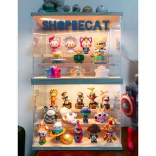  Tủ Gỗ Mica Tích Hợp Đèn LED Kết Nối Nhiều Tủ Bảo Quản Trưng Bày Popmart Charm Nước Hoa  Tặng Keo Dán  