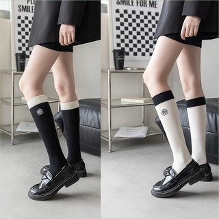 Đen Tất Bắp Chân cotton Thêu Hoa Trà Nhỏ Phong Cách Nhật Bản Cho Nữ ❤Ngvinha2