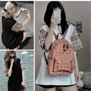  Áo Phông Nam Nữ Bbr Phối Tay Kẻ - Áo thun các mẫ hottrend cháy phố chất cotton mềm freesize 65kg 