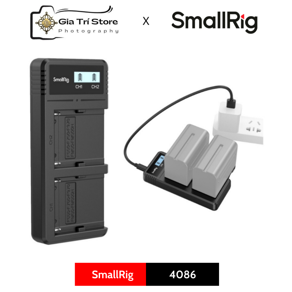 SmallRig 4086 NP-F970 Camera Battery Charger - Bộ Sạc Pin Dành Cho Pin Máy Ảnh SONY - Hàng Chính Hãn
