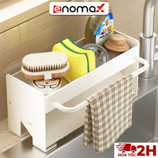  Kệ để miếng rửa bát Enomax đựng đồ rửa chén treo bồn rửa bát chất liệu Thép Carcon trọn đời không gỉ sét  Eno 0162  