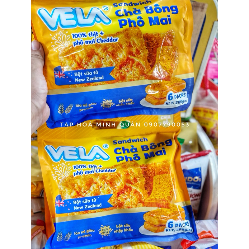 BÁNH SANDWICH VELA 45G ( SANDWICH CHÀ BÔNG PHÔ MAI)