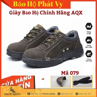 {Tặng Lót Giày}Giày Bảo Hộ Lao Động Chính Hãng AQX BD78 Da Lộn Mũi Thép, Đế Lót Thép Chống Đinh Chống Trơn Giày Siêu Bền