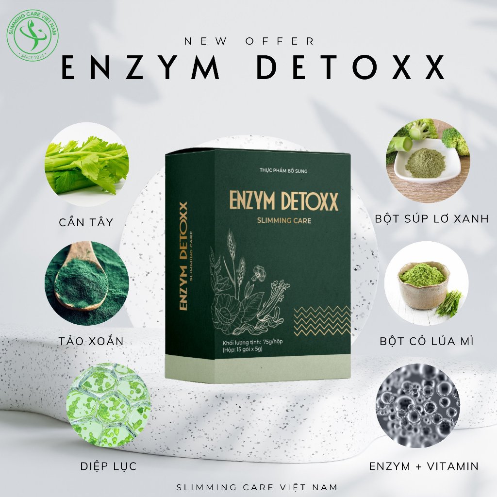 Enzym Detoxx Slimming Care, Detox Thanh Lọc Cơ Thể, Thải Độc, Hỗ Trợ Tiêu Hóa, GC An Toàn Hiệu Quả