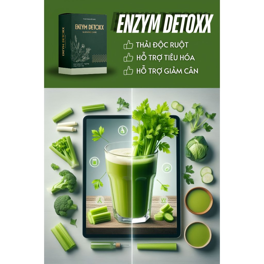 Enzym Detoxx Slimming Care, Detox Thanh Lọc Cơ Thể, Thải Độc, Hỗ Trợ Tiêu Hóa, GC An Toàn Hiệu Quả