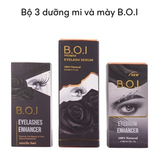 Bộ 3 dưỡng mi và mày B.O.I eyelash serum &eyebrow enhancer hỗ trợ cải thiện dài dày lông mi lông mày