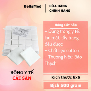 Bông tẩy trang cắt sẵn 500g chất liệu cotton thấm hút tốt
