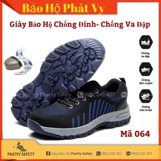 {Tặng Lót Giày}Giày Bảo Hộ Lao Động 2TH Kiểu Thể Thao Mũi Thép, Đế Lót Thép BD64- Chống Đinh/Trơn Trượt-Va Đập