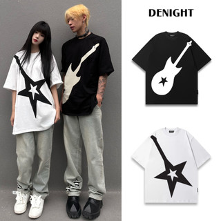 Áo thun DeNight Hình In Đàn Guitar Nổi Bật Chất Liệu Cotton Co Giãn Dày Dặn Không Nhăn Không Nhão Form Dáng UNISEX
