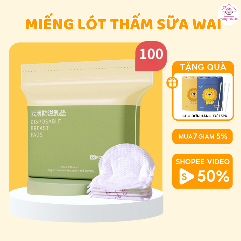 Miếng Lót Thấm Sữa WAI – Túi 100 Miếng (LTS02)