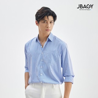 Áo sơ mi nam Kẻ Sọc Stripes Hàn Quốc thương hiệu JBAGY, Áo sơ mi nam form rộng dài tay chất liệu thoáng mát - JS07