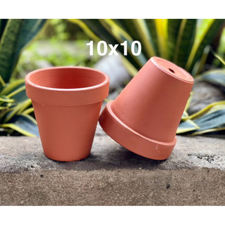 Chậu đất nung ly gờ size 10x10cm trồng sen đá, xương rồng