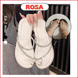 Dép kẹp 3 dây xoàn phối ngọc xịn xò da mềm lót đệm DD-1232 Mys Rosa Factory