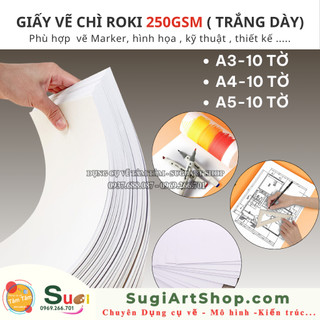 [ TÂM TÂM ] Giấy Roki,Giấy kỹ thuật, Giấy vẽ roki định lượng 250gsm