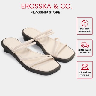  Erosska - Dép nữ thời trang quai ngang kiểu dáng đơn giản mang được 2 kiểu màu kem - EM105 