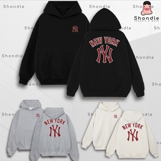 Áo Hoodie Nam Nữ MLB Chữ NY in hình Basic Nỉ Bông dày dặn Unisex Nón 2 lớp dày dặn nặng 700gr