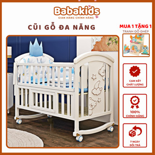 Nôi Cũi Cho Bé, Giường Ngủ Trẻ Em Sử Dụng Từ 0- 12 Tuổi TẶNG COMBO 7 Phụ Kiện Cho Bé