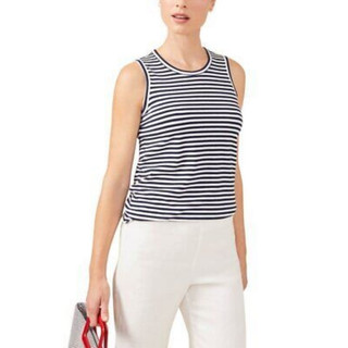 Áo ba lỗ croptop mềm mịn thoáng mát - màu trắng kẻ đen