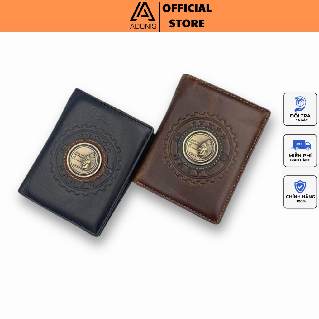 ví nam Adonis Cer03 bóp nam da bò cao cấp mác tộc trưởng đúc đồng nhiều ngăn đựng tiền đựng thẻ bảo hành 06 tháng