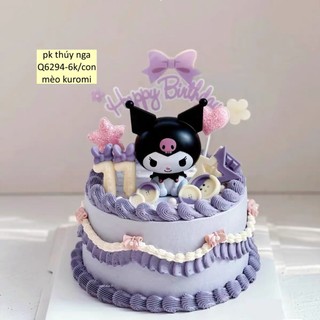 5 tượng mèo kuromi,melody nhựa trang trí bánh
