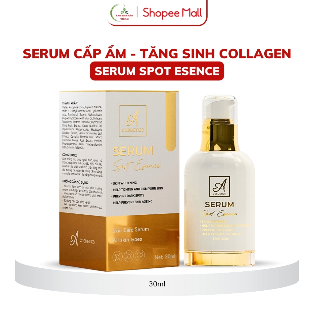 Serum Spot Esence A Cosmetics 30ml - Trắng Da, Căng Bóng, Mờ Thâm, Chống Lão Hóa, Hiệu Quả