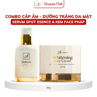 Combo dưỡng trắng da mặt Acosmetics: Kem face pháp + serum spot - Trắng sáng, mờ thâm, cấp ẩm 50g