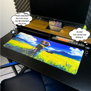 Miếng lót chuột dày 3mm, lót chuột máy tính 80x30cm hoạ tiết phong cảnh sắc nét kèm bo viền chắc chắn