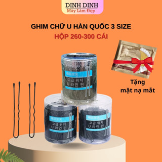 Kẹp ghim tóc U Hàn Quốc, kẹp tăm đen, ghim chữ U hộp 260-300 chiếc 3 size dùng Trang điểm, makeup