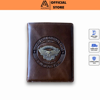 ví nam Adonis Cer04 bóp nam da bò mác đồng cao cấp thiết kế dáng đứng nhiều ngăn đựng tiền đựng thẻ bảo hành 06 tháng