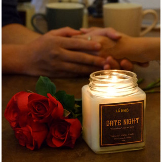 Nến thơm Handmade Candle LÁ NHỎ Date Night (Gỗ Teak + Coffee + Vanilla) Trầm Ấm
