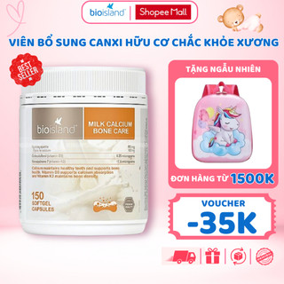 Canxi hữu cơ Bioisland Calcium Milk Bon Care giúp phát triển hệ xương khớp 150 viên của Úc