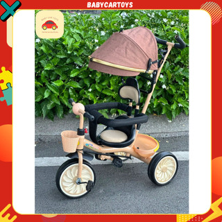 Xe đẩy 3 Bánh 3 in 1 khung thép, Xe đạp 3 bánh có cần đẩy, có mái che cho bé