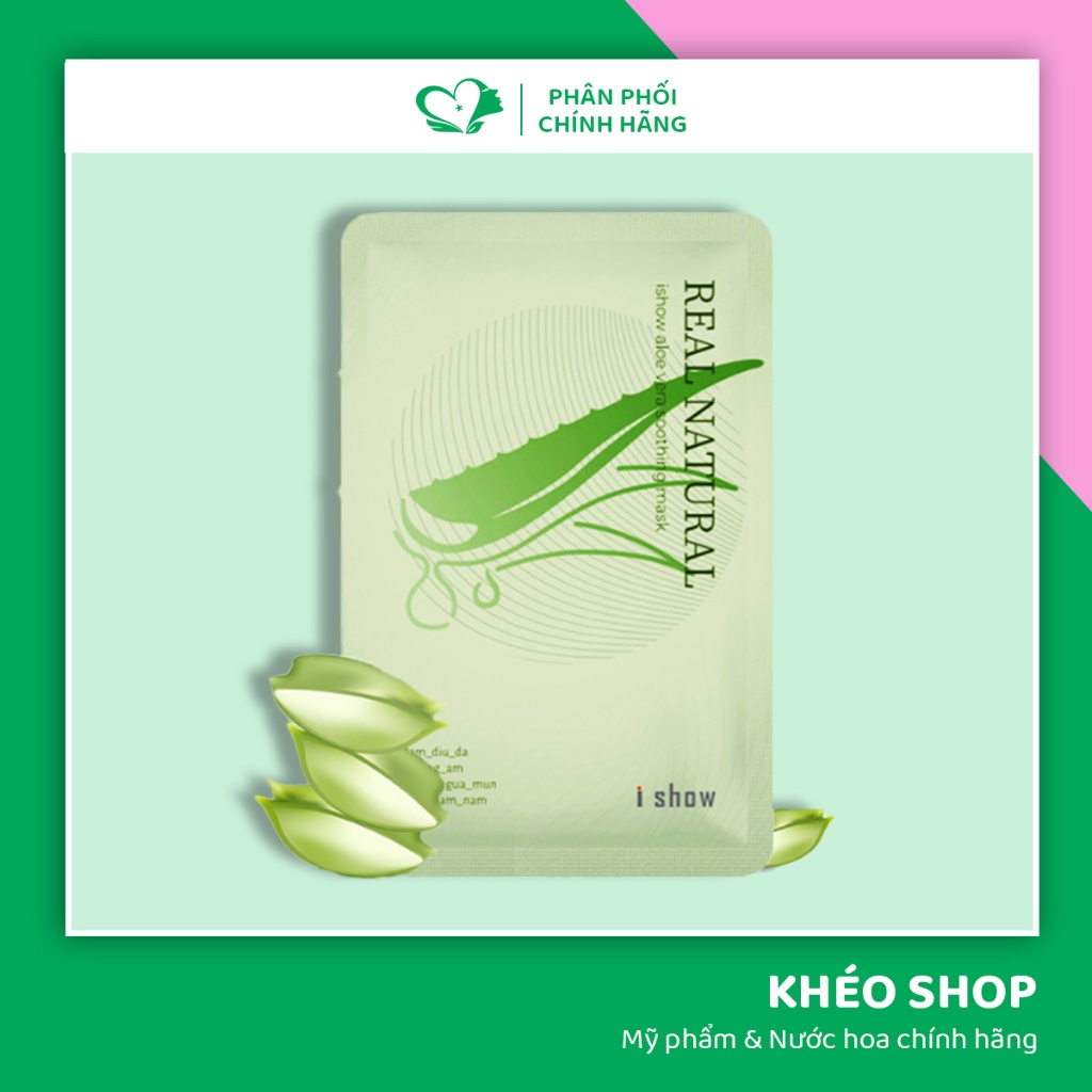 [Hộp 5 Miếng] Mặt Nạ Lô Hội iShow Cấp Ẩm Phục Hồi Da, Mờ Thâm Chống Lão Hóa Aloe Vera Soothing Mask