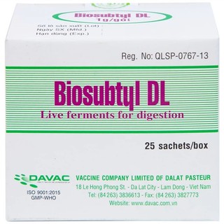 Men tiêu hóa sống Biosubtyl - DL hộp 25 gói