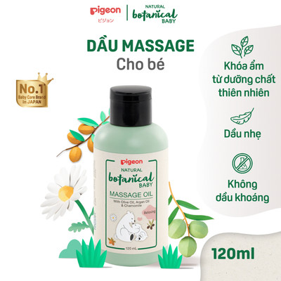 Dầu massage cho bé từ sơ sinh Natural Botanical Pigeon 120ml - baby oil massage body