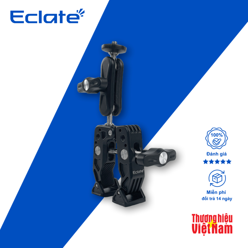 Phụ kiện insta360/Gopro kẹp baga, ghi đông Eclate bằng nhôm CNC siêu chắc
