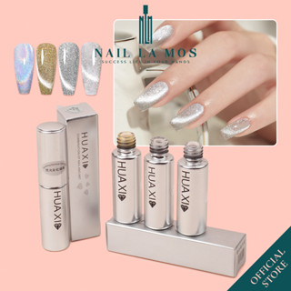 Top mắt mèo kim cương Huaxi 9D chính hãng - Sơn gel mắt mèo ánh trăng Huaxi trắng bạc vàng cầu vồng 15ml (lẻ chai)
