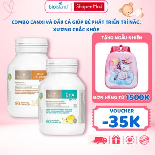 Combo viên uống bổ sung DHA và Canxi Milk Calcium giúp bé phát triển toàn diện trí não,cao lớn