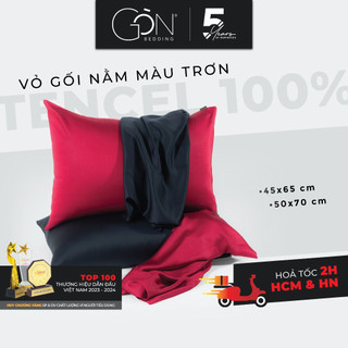  01 Vỏ Gối Nằm Gòn Bedding Lụa Tencel 60s Cao Cấp Màu Trơn 50x70 cm