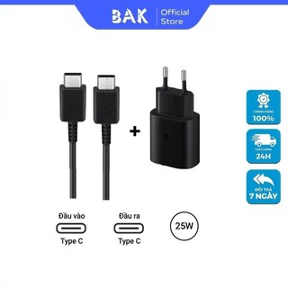 SU39 Bộ Củ Cáp Sạc Nhanh 25W Type C Cho Máy Note 8-20.. A50,51,70,71.. S10,20,21,22 Ultra Chính Hãng BAK
