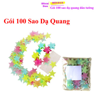 Sao dạ quang dán tường trang trí đẹp dễ thương cute gói 100 chiếc - Movava