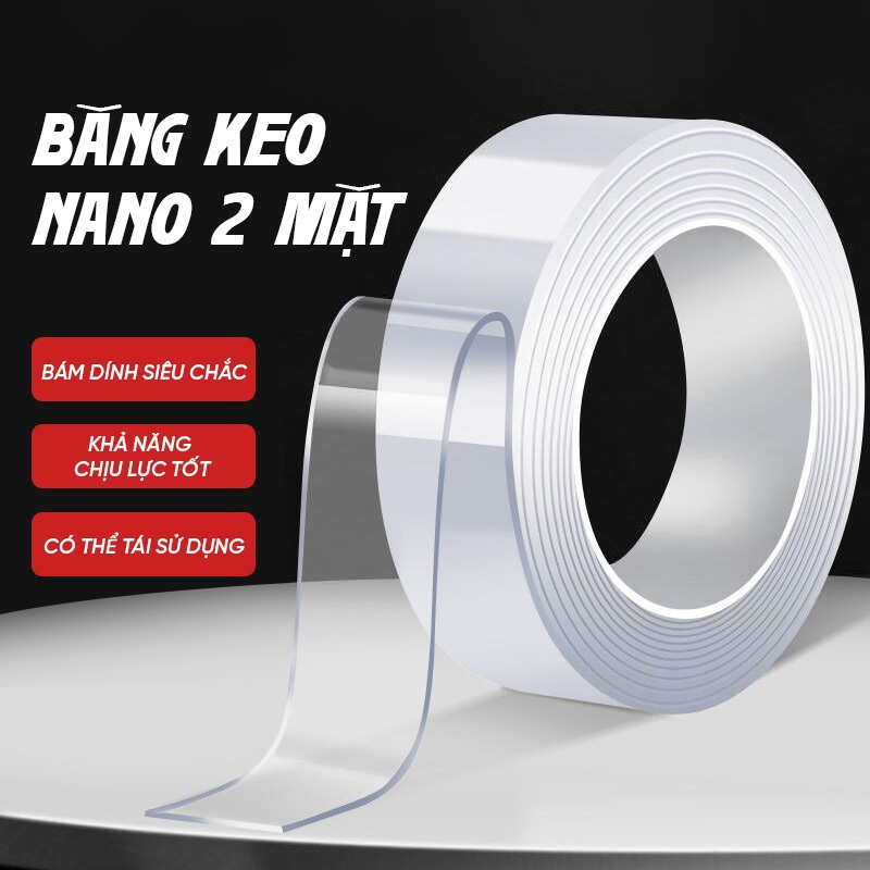 Băng keo Nano hai mặt trong suốt My Home băng dính hai mặt có thể tái sử dụng DN300
