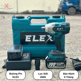 Máy Siết Bulong Pin ELEX Lực Siết Lón 650N Đầu 1/2 Chân Pin Phổ Thông Bảo Hành 6 Tháng