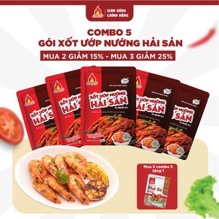 [ DEAL HOT - MUA 2 GIẢM 15% - MUA 3 GIẢM 25% ] Combo 5 Gói xốt Uớp Chấm Hải Sản 60g - Gia vị hoàn chỉnh AZ CHEF