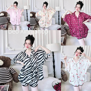 [Cánh Dơi ] Lụa LaTin Cao Cấp Đùi Đồ Bộ Pyjama Bigsize 40-100kg Cao Cấp Kiểu Dáng Đẹp Đồ Bộ Nữ