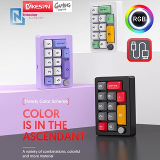 Bàn Phím Cơ Macropad K808 RGB Mini 13 Phím Mở Rộng Có Núm Vặn Kết Nối Có Dây Keymap Từng Phím