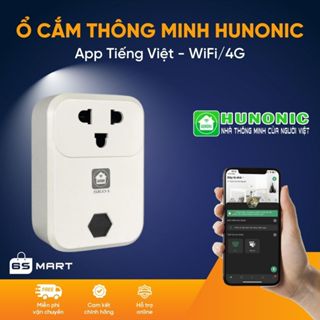 Ổ cắm điện Wifi thông minh Hunonic SK01 điều khiển từ xa bằng giọng nói, hẹn giờ, app tiếng Việt