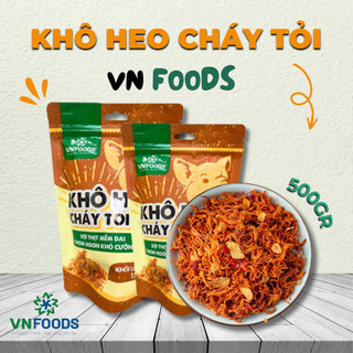 Khô Heo Cháy Tỏi Loại 1 Thơm Ngon, Đậm Vị - Đồ Ăn Vặt Ngon VN-FOODS | Dạng Gói