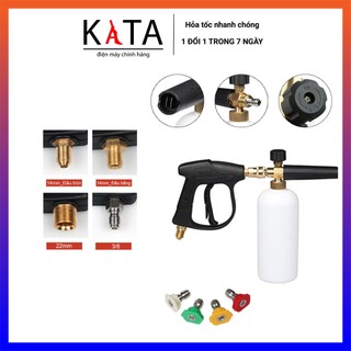 Combo súng xịt rửa, bình tạo bọt tuyết và 4 béc phun độ dành cho máy rửa xe cao áp RX08