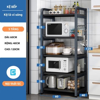 Kệ để lò vi sóng, để đồ nhà bếp nhiều tầng ( 3-4-5 tầng ) tiện lợi, khung sắt sơn tĩnh điện, lắp ráp thông minh.